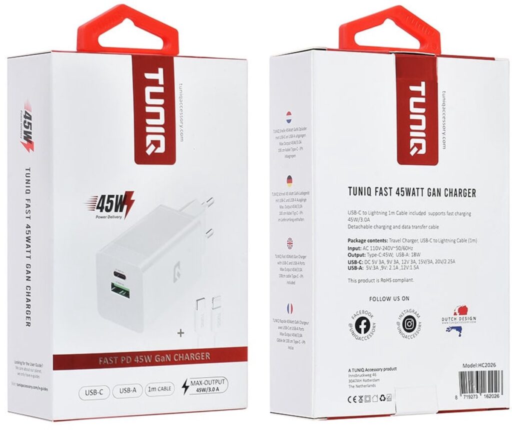 TUNIQ 45W PD Snellader