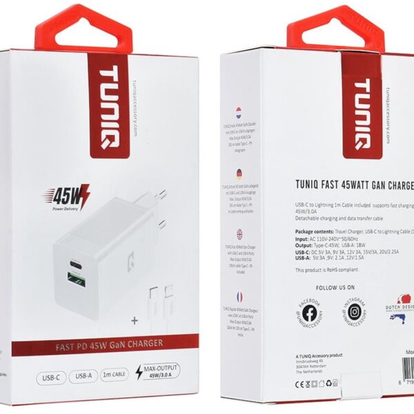 TUNIQ 45W PD Snellader